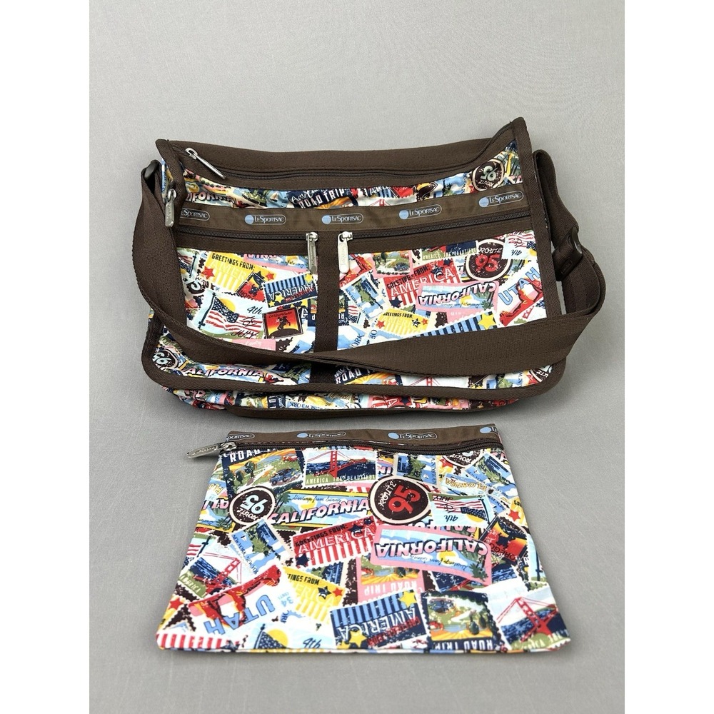 Lesportsac Deluxe Everyday Expandable‎ Travel Bag Set Greetings From America